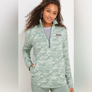 NWT VINEYARD VINES CAMO QUILTED SHEP SHIRT SAGE OLIVE-Size M